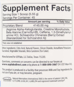 USP Labs JACK 3D facts
